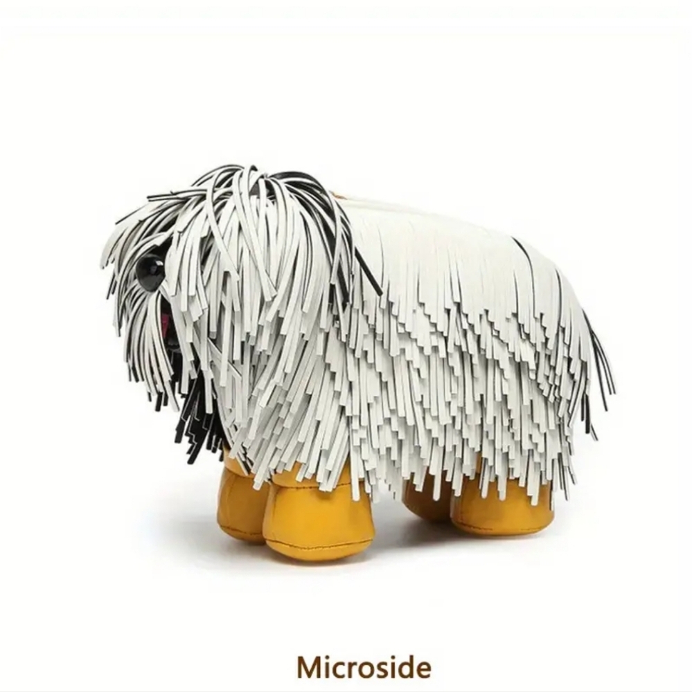 (KS Insp) Trendy (White)Chow Chow Tassel Dog Crossbody Bag. RSP$800 - Picture 3 of 7